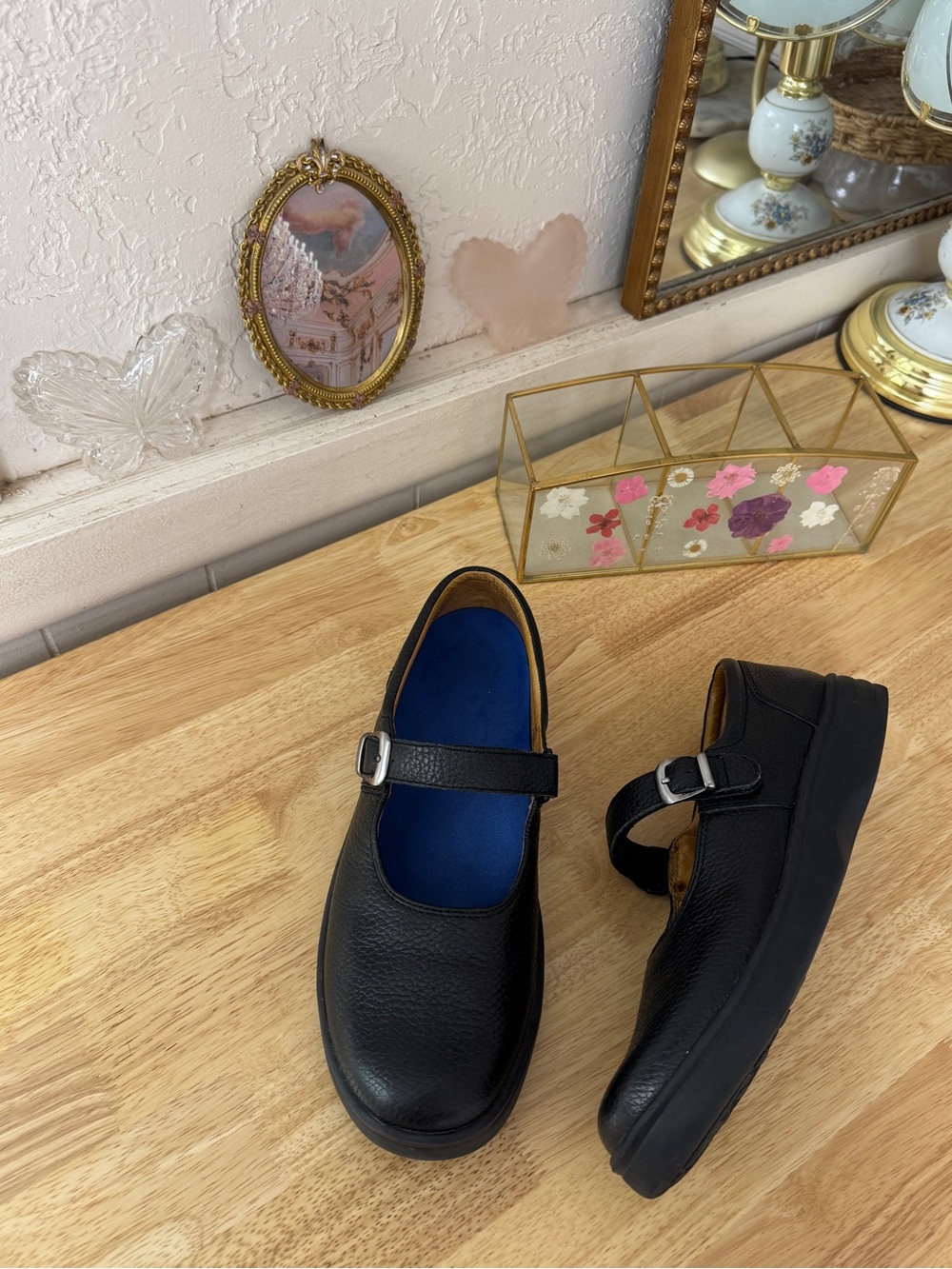 Classic Dr. Comfort Merry Jane Black Leather Mary Jane Comfort Shoes Size 9.5